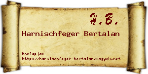 Harnischfeger Bertalan névjegykártya